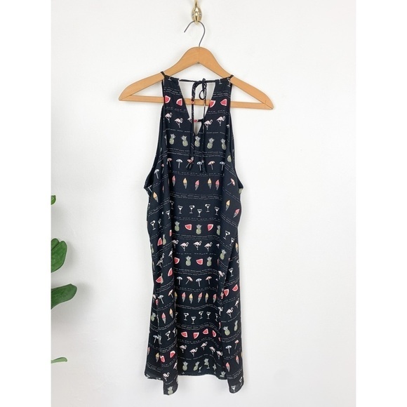 Finn & Grace Tropical Beach Vacation Print Mini Dress Sz M - Picture 2 of 8